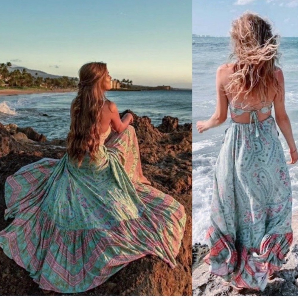 Spell City of Lights Strappy Maxi Dress Small